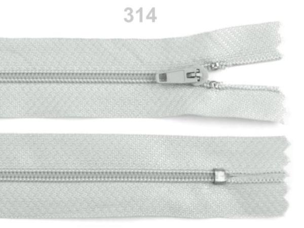 Reißverschluss Spirale Breite 3 mm Länge 20 cm pinlock Hellgrau